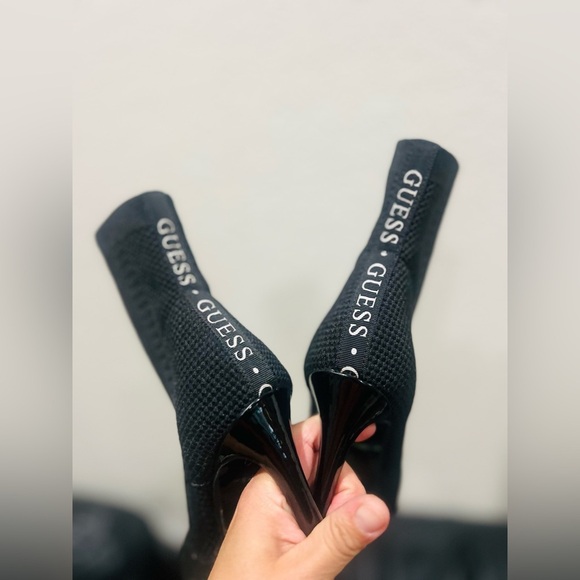 Guess Black Tear Stretch Heeled Booties Womens Size 6.5 - Picture 3 of 7